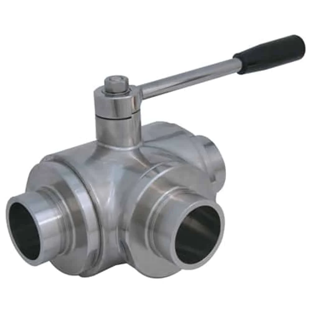 SS 304 Dairy 3 way Plug valve